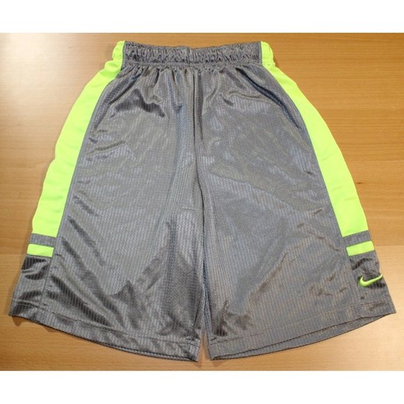 Nike Franchise Basketball Training Workout Shorts Boys Medium Gray Yellow 522433 - Picture 1 of 4